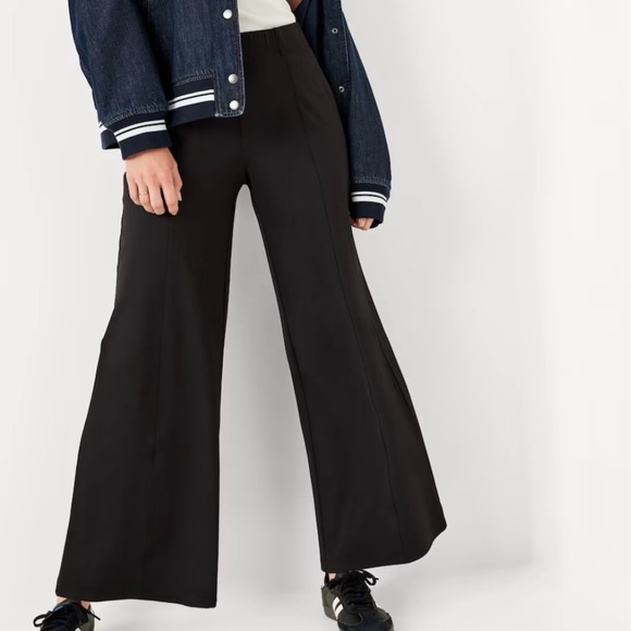 Old Navy High-Waisted PowerSoft Wide-Leg Trousers M Black Full Length - Picture 1 of 11